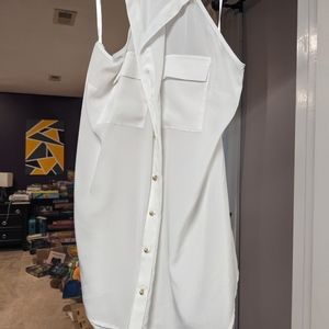 White Halter Top Dress Top